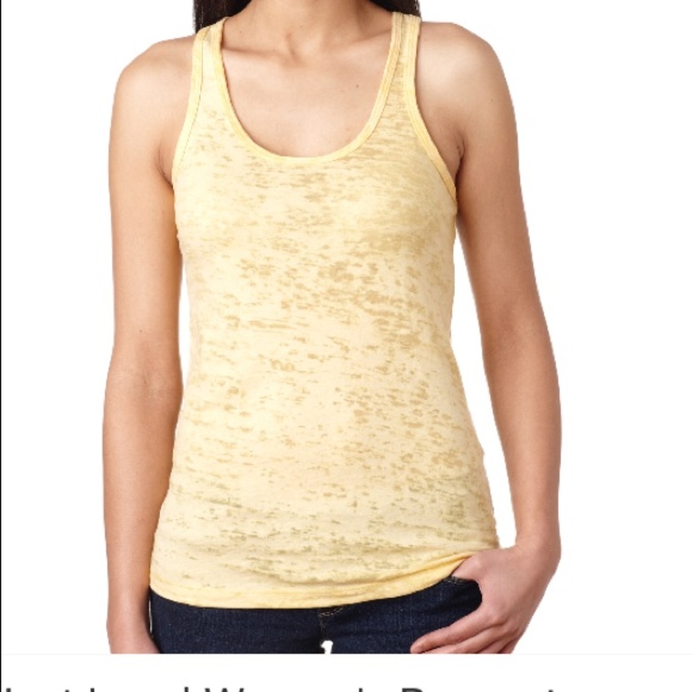 4 LEFT Yellow Next Level Burnout Fitness Tank NWOT